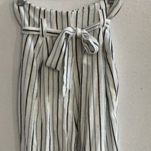 Moon River Light Blue Stripe Pleated‎ Cuff Pants Size S - Picture 2 of 8